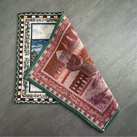 Holiday Christmas Tapestry Placemats Lighthouse Winter Sea Scene 17x12 Set‎ of 4 - Picture 5 of 7